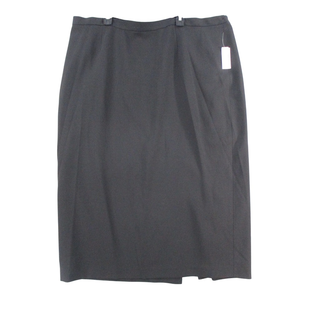 Jones Studio Separates Black Pencil Skirt 24W Plus Size Midi Back Slit NWT